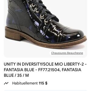Unity in Diversity Women's Shiny Black Lace-Up Boots